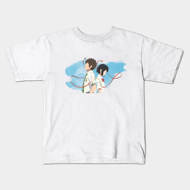 Your Name Minimalist (Taki and Mitsuha) Kids T-Shirt by DanMcG2018